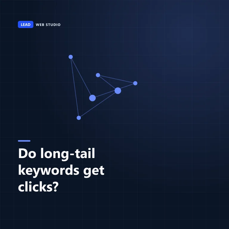 Cover graphic reading: Do long-tail keywords get clicks? Measured on 10 sites